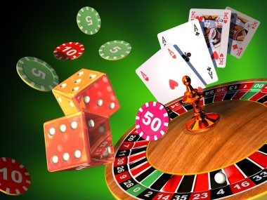 Casino Hold'em game interface showing dealer and community cards